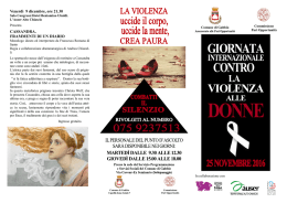 Locandina iniziative giornata contro la violenza alle donne