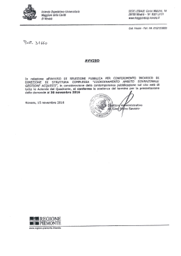 Precisazione scadenza termini presentazione