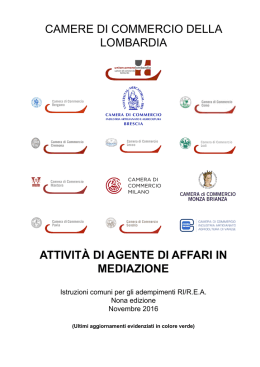 Prontuario "attivit&agrave; di agente di affari in mediazione"