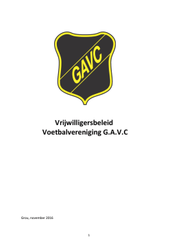 Vrijwilligersbeleid Voetbalvereniging G.A.V.C
