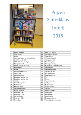 Prijzen overzicht Sinterklaasloterij - P.C. Hooft