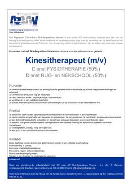 Kinesitherapeut (m/v) - AZ Sint Augustinus Veurne