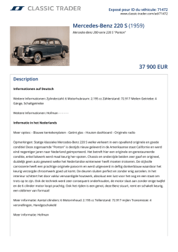 Mercedes-Benz 220 S (1959) 37 900 EUR