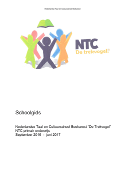 2016 2017 Schoolgids NTC Boekarest De trekvogel