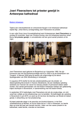 Joeri Fleerackers tot priester gewijd in Antwerpse kathedraal