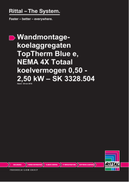 Wandmontage- koelaggregaten TopTherm Blue e, NEMA 4X Totaal