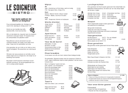 menukaart - Le Soigneur