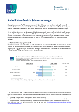 De Politieke Barometer door Synovate: PvdA stijgt door
