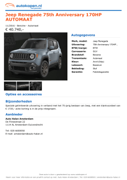 Jeep Renegade 75th Anniversary 170HP AUTOMAAT
