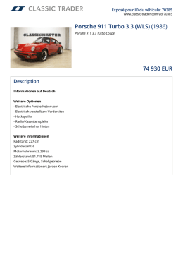 Porsche 911 Turbo 3.3 (WLS) (1986) 74 930 EUR
