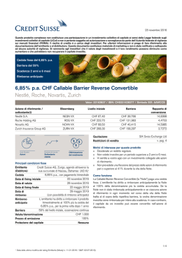 6,85% p.a. CHF Callable Barrier Reverse Convertible Nestlé, Roche