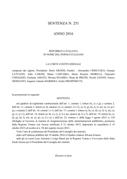 sentenza n. 251 anno 2016