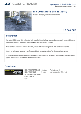 Mercedes-Benz 280 SL (1984) 26 500 EUR