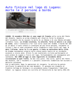 Auto finisce nel lago di Lugano: morte le 2 persone