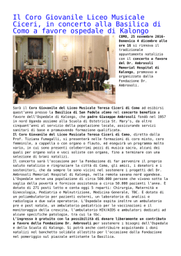 Il Coro Giovanile Liceo Musicale Ciceri, in concerto