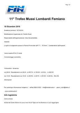 11° Trofeo Mussi Lombardi Femiano