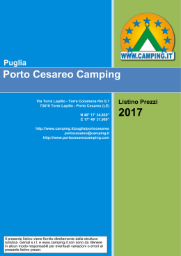 Listino Prezzi Porto Cesareo Camping