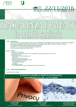 Trasparenza e Privacy in ambito Sanitario