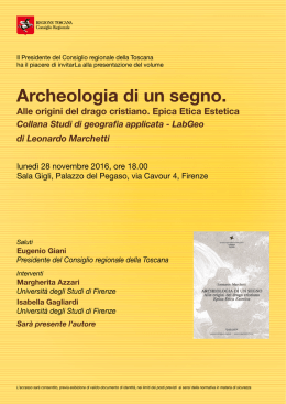 Archeologia di un segno. - Consiglio Regionale della Toscana