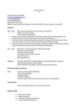 CV/Resume - Sapienza Finance Student Association
