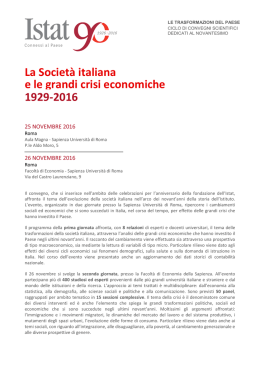 la società italiana e le grandi crisi economiche 1929-2016