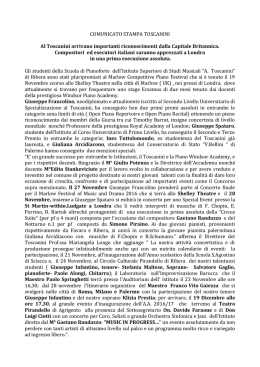 leggi comunicato - Istituto superiore di Studi Musicali A. Toscanini di