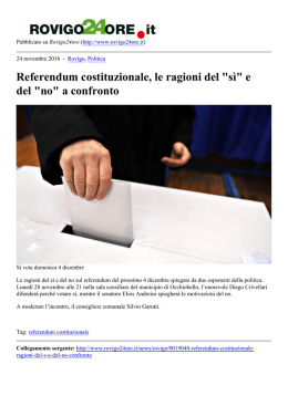 Referendum costituzionale, le ragioni del "sì" e del