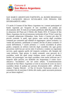 Partecipazione bando regionale - Comune di San Marco Argentano