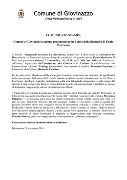 PDF Ennio Morricone, domani la prima in Puglia
