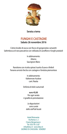 funghi e castagne - Hotel Ristorante Fatur
