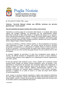 Comunicati Consiglio Puglia - NOI A SINISTRA - M5S