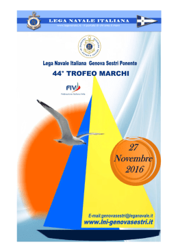 Bando Trofeo Marchi 2016 - Sezione di Genova Sestri Ponente