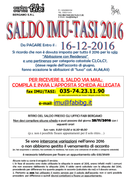 Circolare Saldo IMU/TASI 2016 - Bergamo