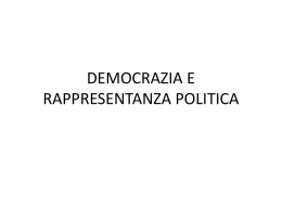 DEMOCRAZIA E RAPPRESENTANZA POLITICA 2016