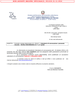 Calendario - Treviso – Ufficio scolastico territoriale