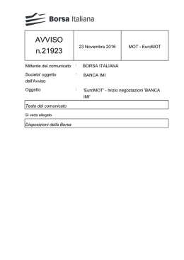 AVVISO n.21923 - Borsa Italiana