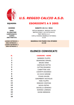 Test Match a 11 - US Reggio Calcio ASD