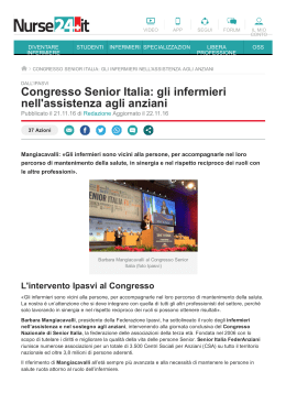 Congresso Senior Italia: gli infermieri nell`assistenza