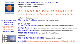 esperienze, riflessioni, prospettive (Venezia, 28 novembre 2016
