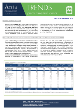 Premi trimestrali danni - III trimestre 2016