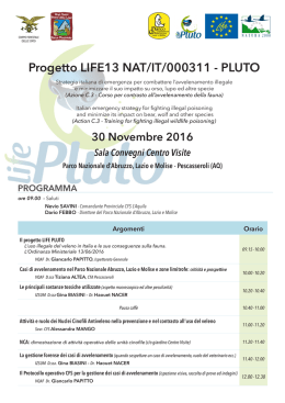 Progetto LIFE13 NAT/IT/000311 - PLUTO