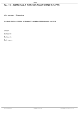 ORARI E AULE RICEVIMENTO GENERALE