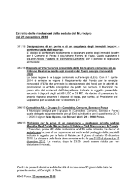Estratto risoluzioni Municipio del 21.11.2016