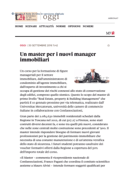 Un master per i nuovi manager immobiliari | Toscana24