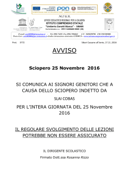 Sciopero 25 Novembre 2016 - Istituto Comprensivo Sibari