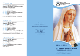 Settimana della Madonna Pellegrina di Fatima