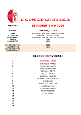 Campionato - US Reggio Calcio ASD