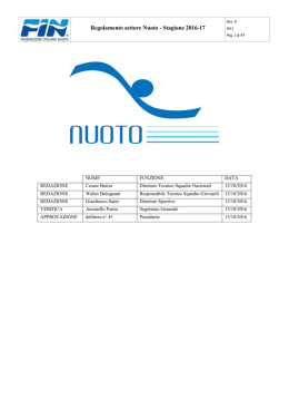 Regolamento e Calendario Nazionale FIN 2016/2017