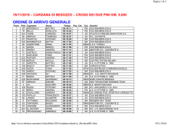 ORDINE DI ARRIVO GENERALE