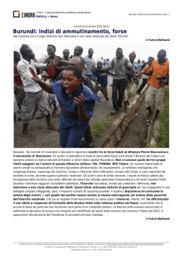 Burundi: indizi di ammutinamento, forse